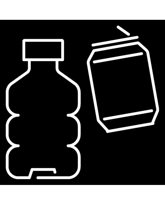 Poubelle de tri - Stickers adhésifs pour poubelle - Blanc / Bouteilles et Canettes - corbeille recyclage bureau, recyclage