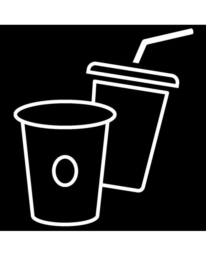 Poubelle de tri - Stickers adhésifs pour poubelle - Blanc / Gobelets - conteneur de recyclage, bac de tri design, gestion des