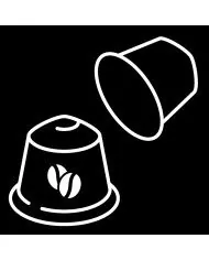 Poubelle de tri - Stickers adhésifs pour poubelle - Blanc / Dosettes - poubelle compartimentée, tri des déchets professionnels,