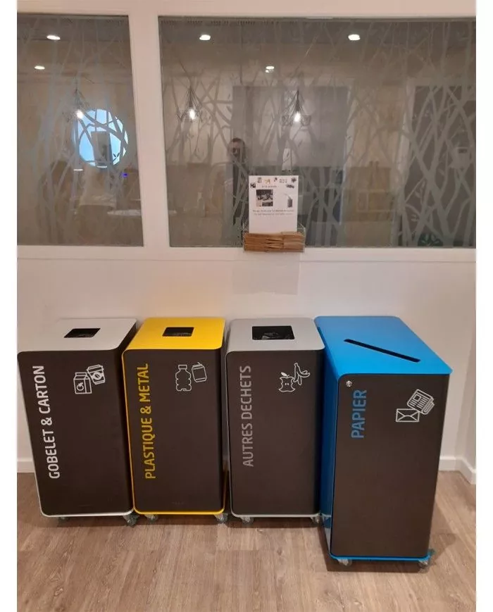 Poubelle de tri - Stickers adhésifs pour poubelle - Blanc / Autres déchets - solution tri sélectif, recyclage déchets triés,