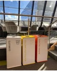 Poubelle de tri - Stickers adhésifs pour poubelle - Vert / Verres - gestion des déchets en entreprise, poubelle compartimentée,