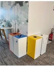 Poubelle de tri - Stickers adhésifs pour poubelle - Vert / Verres - mobilier de tri écologique, recyclage déchets triés,