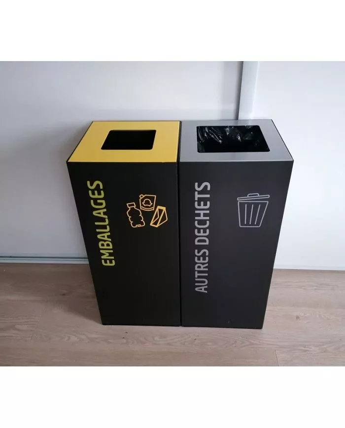 Poubelle de tri - Stickers adhésifs pour poubelle - Bleu / Papiers et cartons - poubelle de tri sélectif, corbeille recyclage