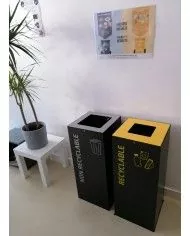 Poubelle de tri - Stickers adhésifs pour poubelle - Bleu / Papiers et cartons - recyclage déchets triés, station de tri