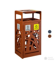 Poubelle de tri - TERABEL 2 x 60 L - Corten Mat - Extérieur - poubelle compartimentée, mobilier de tri écologique, corbeille Poubelle de tri - TERABEL 2 x 60 L - Corten Mat - Extérieur - poubelle compartimentée, mobilier de tri écologique, corbeille