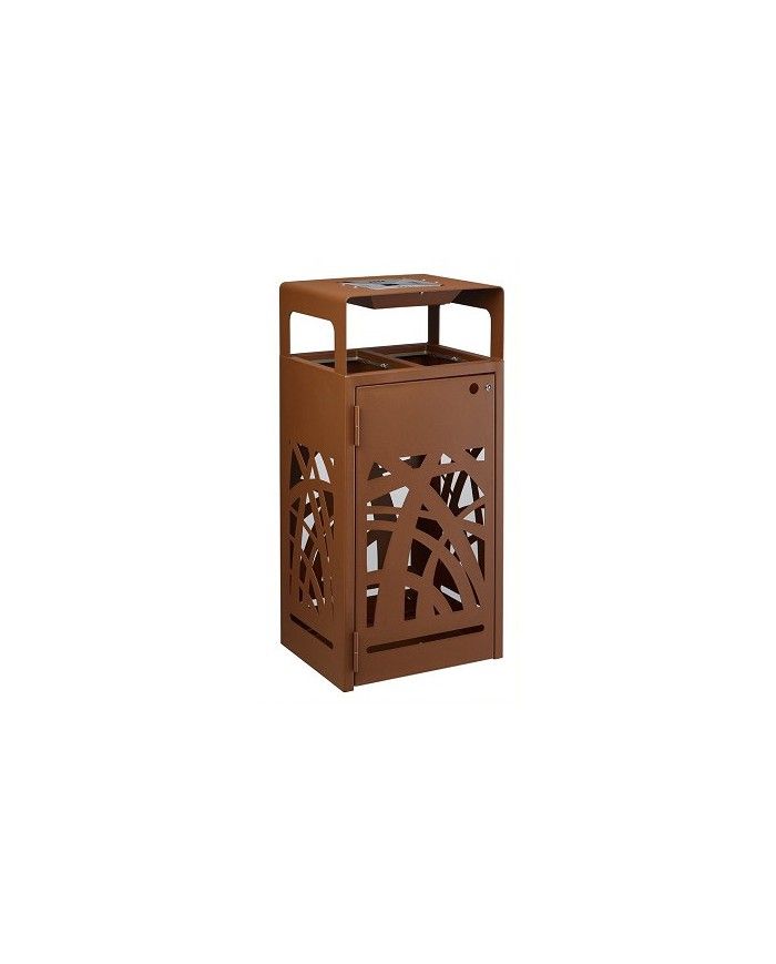 Poubelle de tri - TERABEL 2 x 60 L - Corten Mat - Extérieur - solution tri sélectif, recyclage déchets triés, mobilier de tri Poubelle de tri - TERABEL 2 x 60 L - Corten Mat - Extérieur - solution tri sélectif, recyclage déchets triés, mobilier de tri