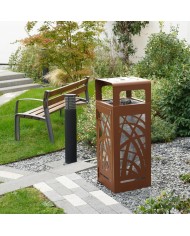 Poubelle de tri - TERABEL 2 x 60 L - Corten Mat - Extérieur - conteneur de recyclage, tri des déchets professionnels, meuble de Poubelle de tri - TERABEL 2 x 60 L - Corten Mat - Extérieur - conteneur de recyclage, tri des déchets professionnels, meuble de