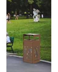 Poubelle de tri - TERABEL 2 x 60 L - Corten Mat - Extérieur - station de tri moderne, conteneur de recyclage, solution tri Poubelle de tri - TERABEL 2 x 60 L - Corten Mat - Extérieur - station de tri moderne, conteneur de recyclage, solution tri