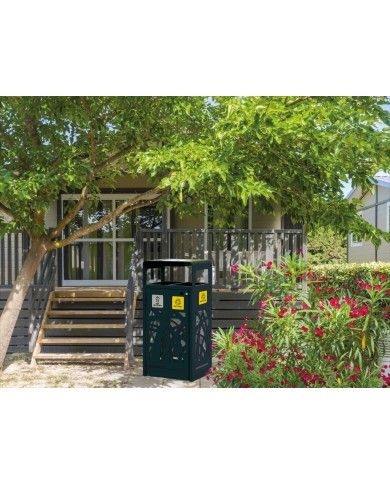 Poubelle de tri - TERABEL 2 x 60 L - Anthracite Mat - Extérieur - tri des déchets professionnels, station de tri moderne, Poubelle de tri - TERABEL 2 x 60 L - Anthracite Mat - Extérieur - tri des déchets professionnels, station de tri moderne,