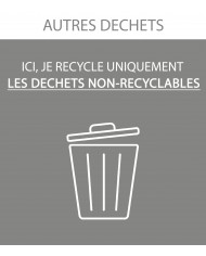 Poubelle de tri - Sticker adhésif GRIS pour plaque signalétique poubelle TERAFLEX - Flux Autres déchets - bac de tri design,