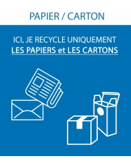 Poubelle de tri - Sticker adhésif BLEU pour plaque signalétique poubelle TERAFLEX - Flux Papier / Carton - solution tri Poubelle de tri - Sticker adhésif BLEU pour plaque signalétique poubelle TERAFLEX - Flux Papier / Carton - solution tri