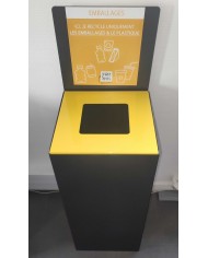Poubelle de tri - Sticker adhésif JAUNE pour plaque signalétique poubelle TERAFLEX - Flux Emballages et plastique - meuble de