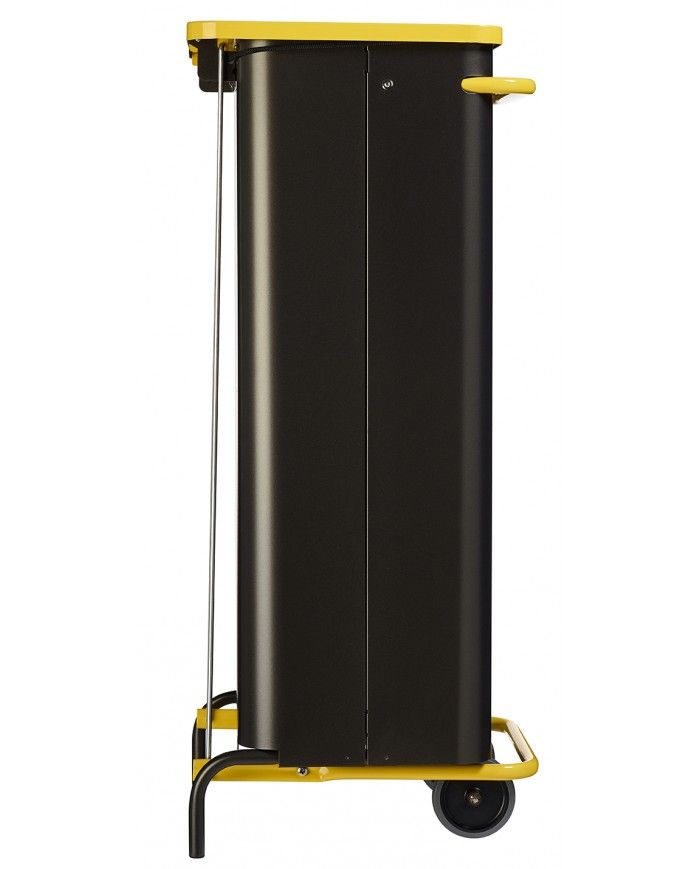 Poubelle de tri - TERAMEDA 110L- JAUNE EMBALLAGES - Corps Gris Manganèse - poubelle de tri sélectif, tri des déchets