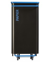 Poubelle de tri - TERAMEDA 110L - BLEU PAPIER - Corps Gris Manganèse - tri des déchets professionnels, poubelle compartimentée,