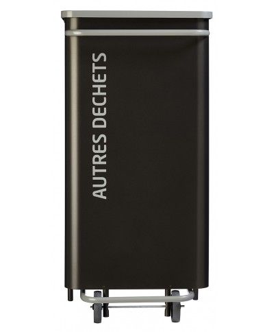 Poubelle de tri - TERAMEDA 110L - GRIS AUTRES DECHETS - Corps Gris Manganèse - station de tri moderne, recyclage déchets triés,