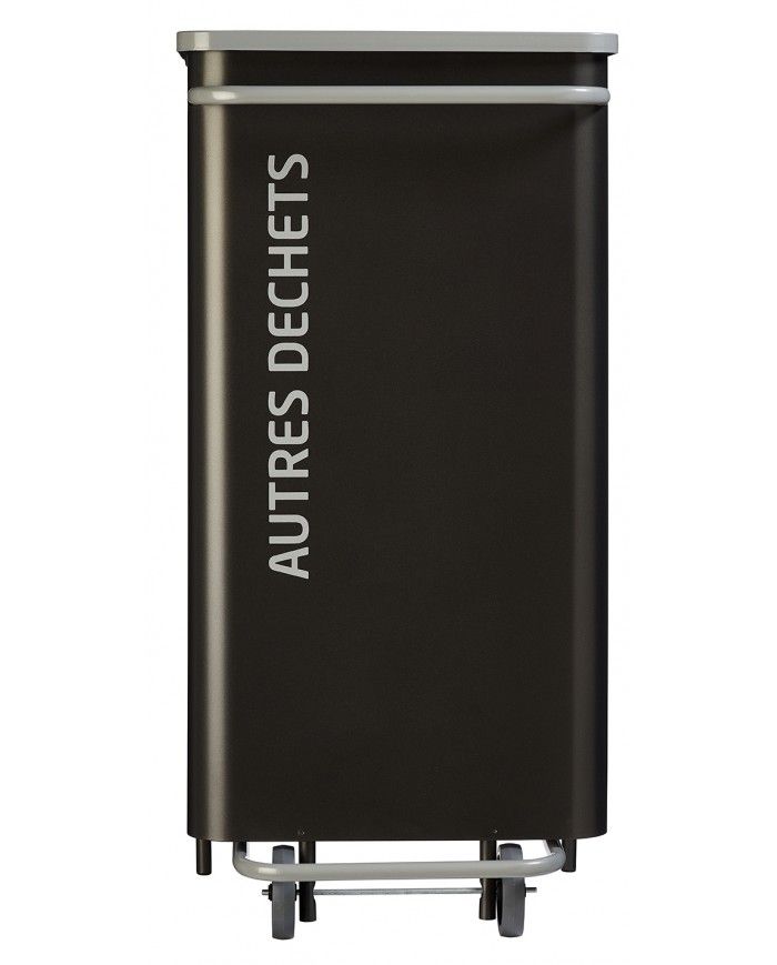 Poubelle de tri - TERAMEDA 110L - GRIS AUTRES DECHETS - Corps Gris Manganèse - station de tri moderne, recyclage déchets triés,