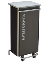 Poubelle de tri - TERAMEDA 110L - GRIS AUTRES DECHETS - Corps Gris Manganèse - station de tri moderne, poubelle compartimentée,