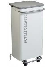 Poubelle de tri - TERAMEDA 110L - GRIS AUTRES DECHETS - Corps Blanc - poubelle compartimentée, station de tri moderne, mobilier
