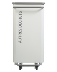 Poubelle de tri - TERAMEDA 110L - GRIS AUTRES DECHETS - Corps Blanc - bac de tri design, station de tri moderne, conteneur de