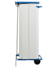 Poubelle de tri - TERAMEDA 110L - BLEU PAPIER - Corps Blanc - recyclage déchets triés, corbeille recyclage bureau, conteneur de