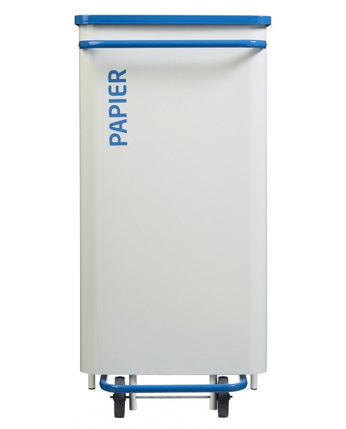 Poubelle de tri - TERAMEDA 110L - BLEU PAPIER - Corps Blanc - solution tri sélectif, poubelle compartimentée, recyclage déchets