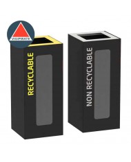 Poubelle de tri - TERAFLEX VIGIPIRATE 65L - Corps Gris Manganèse - mobilier de tri écologique, bac de tri design, conteneur de