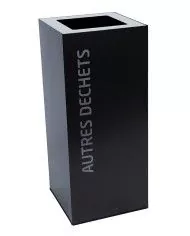 Poubelle de tri - design TERAFLEX 40L - GRIS AUTRES DECHETS - Corps Gris Manganèse Marquage sérigraphie - recyclage déchets