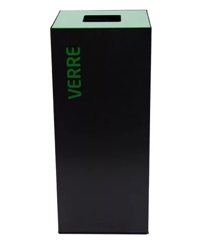 Poubelle de tri - design TERAFLEX 40L - VERT VERRE - Corps Gris Manganèse - Marquage sérigraphie - meuble de tri durable, Poubelle de tri - design TERAFLEX 40L - VERT VERRE - Corps Gris Manganèse - Marquage sérigraphie - meuble de tri durable,