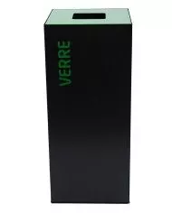 Poubelle de tri - design TERAFLEX 40L - VERT VERRE - Corps Gris Manganèse - Marquage sérigraphie - meuble de tri durable, Poubelle de tri - design TERAFLEX 40L - VERT VERRE - Corps Gris Manganèse - Marquage sérigraphie - meuble de tri durable,