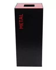 Poubelle de tri - design TERAFLEX 40L - ROUGE METAL - Corps Gris Manganèse - Marquage sérigraphie - poubelle de tri sélectif,