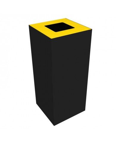Poubelle de tri - design TERAFLEX 40L - JAUNE EMBALLAGES - Corps Gris Manganèse - Sans marquage - recyclage déchets triés,
