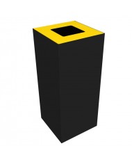 Poubelle de tri - design TERAFLEX 40L - JAUNE EMBALLAGES - Corps Gris Manganèse - Sans marquage - recyclage déchets triés,