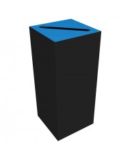 Poubelle de tri - design TERAFLEX 40L - BLEU PAPIER - Corps Gris Manganèse - Sans marquage - bac de tri design, solution tri