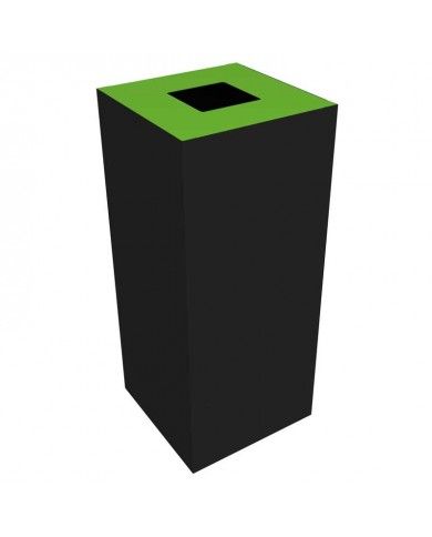 Poubelle de tri - design TERAFLEX 40L - VERT VERRE - Corps Gris Manganèse - Sans marquage - station de tri moderne, tri des
