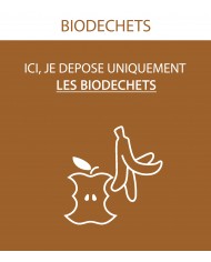 Poubelle de tri - Sticker adhésif BRUN pour plaque signalétique poubelle TERAFLEX - Flux Biodéchets - bac de tri design,