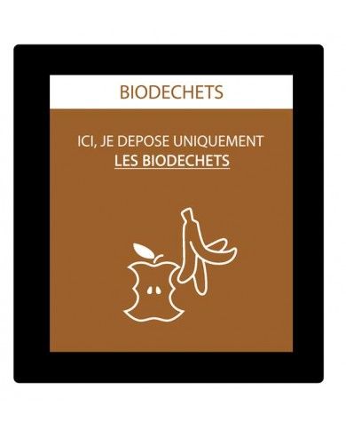 Sticker adhésif BRUN pour plaque signalétique poubelle tri sélectif TERAFLEX - Flux Biodéchets