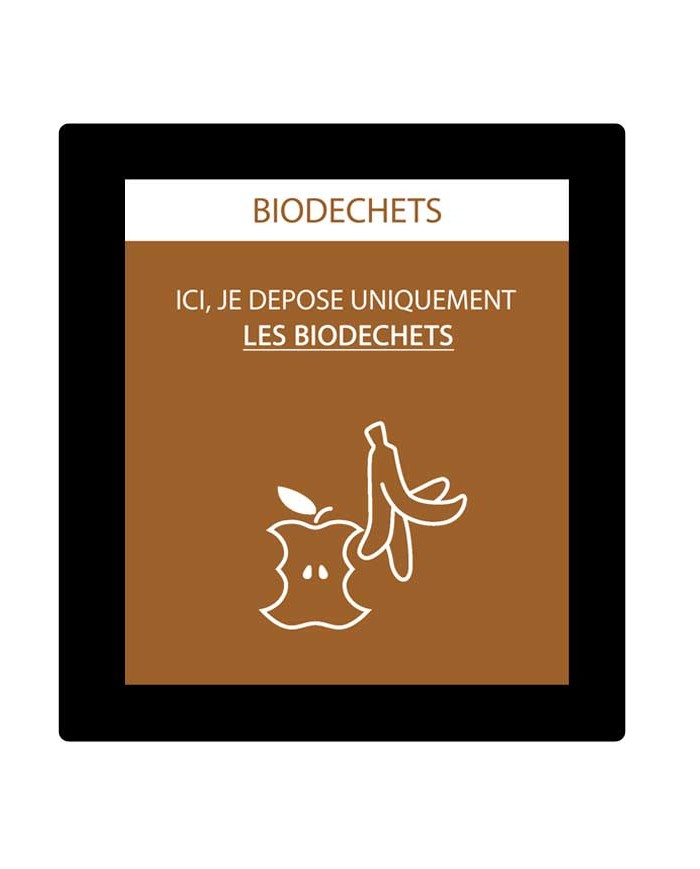 Poubelle de tri - Sticker adhésif BRUN pour plaque signalétique poubelle TERAFLEX - Flux Biodéchets - solution tri sélectif,