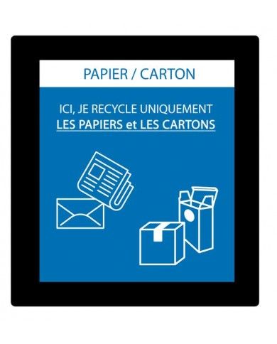 Sticker adhésif BLEU pour plaque signalétique poubelle tri sélectif TERAFLEX - Flux Papier / Carton
