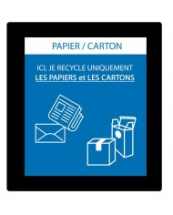 Poubelle de tri - Sticker adhésif BLEU pour plaque signalétique poubelle TERAFLEX - Flux Papier / Carton - mobilier de tri Poubelle de tri - Sticker adhésif BLEU pour plaque signalétique poubelle TERAFLEX - Flux Papier / Carton - mobilier de tri