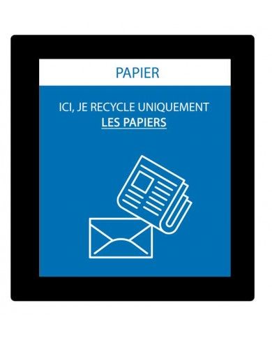 Poubelle de tri - Sticker adhésif PAPIER pour plaque signalétique poubelle TERAFLEX - Flux Papier - solution tri sélectif,
