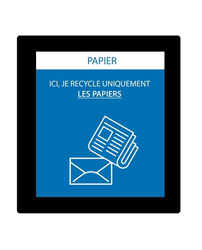 Poubelle de tri - Sticker adhésif PAPIER pour plaque signalétique poubelle TERAFLEX - Flux Papier - solution tri sélectif,