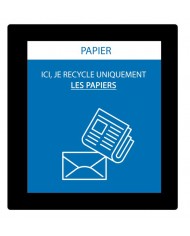 Poubelle de tri - Sticker adhésif PAPIER pour plaque signalétique poubelle TERAFLEX - Flux Papier - solution tri sélectif,