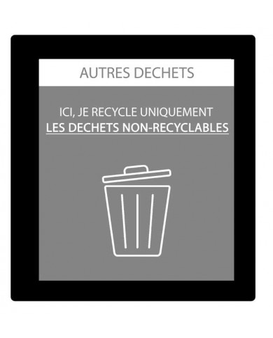 Poubelle de tri - Sticker adhésif GRIS pour plaque signalétique poubelle TERAFLEX - Flux Autres déchets - station de tri