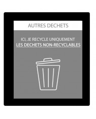 Poubelle de tri - Sticker adhésif GRIS pour plaque signalétique poubelle TERAFLEX - Flux Autres déchets - station de tri