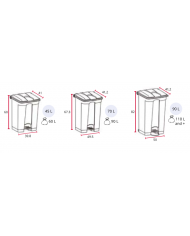 Poubelle de tri - à Pédale TERBAXPEDAL - poubelle compartimentée, solution tri sélectif, tri des déchets professionnels