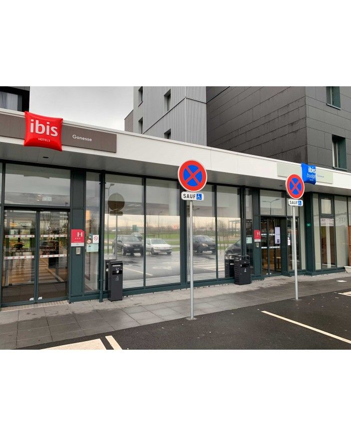 Poubelle de tri - Cendrier poubelle sur pied avec corbeille TERAMEG 990 - conteneur de recyclage, poubelle de tri sélectif,