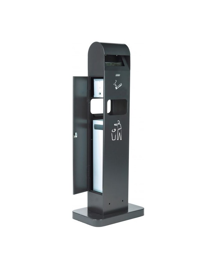 Poubelle de tri - Cendrier poubelle sur pied avec corbeille TERAMEG 600 - bac de tri design, meuble de tri durable, corbeille Poubelle de tri - Cendrier poubelle sur pied avec corbeille TERAMEG 600 - bac de tri design, meuble de tri durable, corbeille