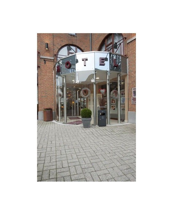 Poubelle de tri - Cendrier poubelle sur pied avec corbeille TERAMEG 990 - poubelle de tri sélectif, poubelle compartimentée,