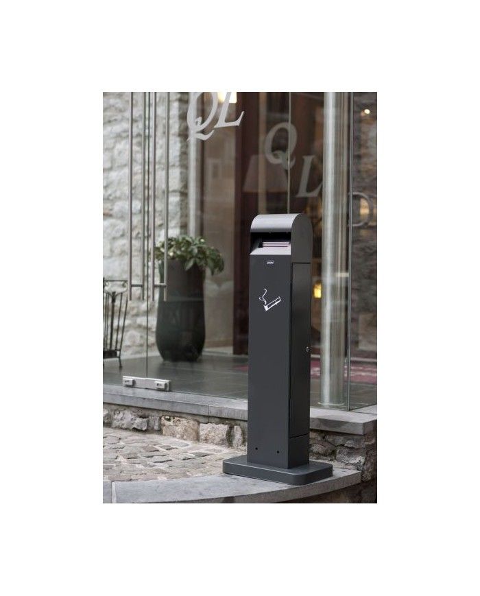 Poubelle de tri - Cendrier poubelle sur pied TERAMEG 3750 - meuble de tri durable, corbeille recyclage bureau, station de tri