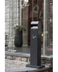 Poubelle de tri - Cendrier poubelle sur pied TERAMEG 3750 - meuble de tri durable, corbeille recyclage bureau, station de tri